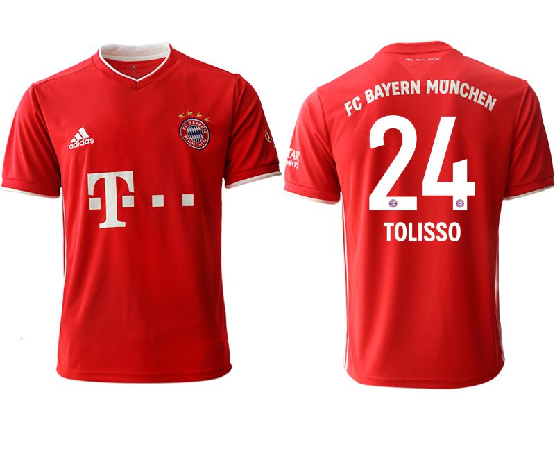 Men 2020-2021 club Bayern Munich Home aaa version #24 red Soccer Jerseys